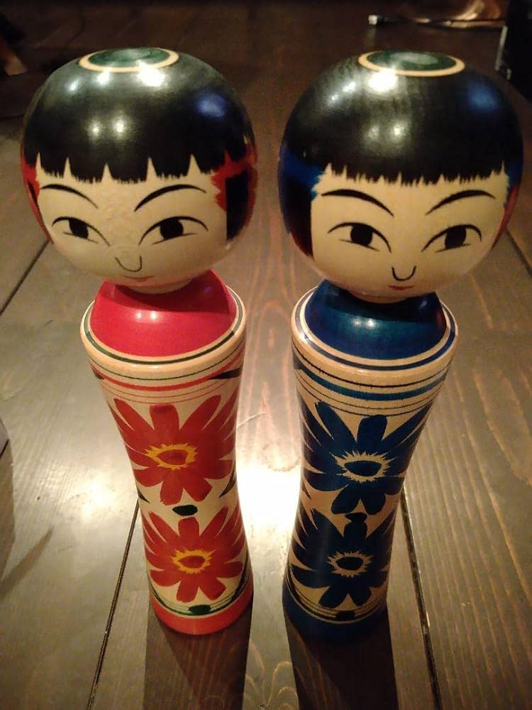Amazon.co.jp: おしんこけし 赤 青 2セット 伊豆こけし工房 伊豆